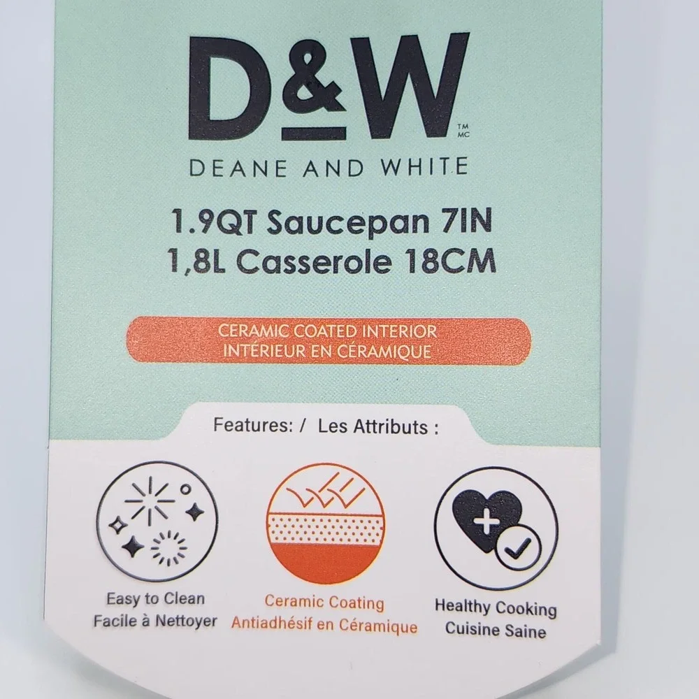 D&W Deane And White Cookware Ceramic Coated 7